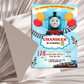 Colorful Thomas the Tank Engine birthday invite in Canva