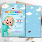 Cocomelon Birthday Invitation Digital Template for Baby’s Party