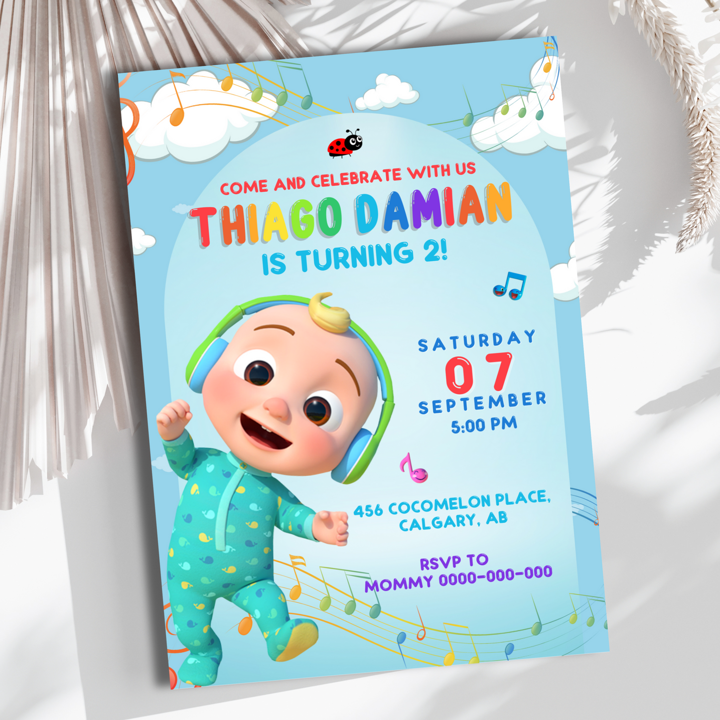 Instant Download Cocomelon Invitation for Kids’ Birthday