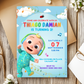 Printable Cocomelon Theme Birthday Invitation on Canva